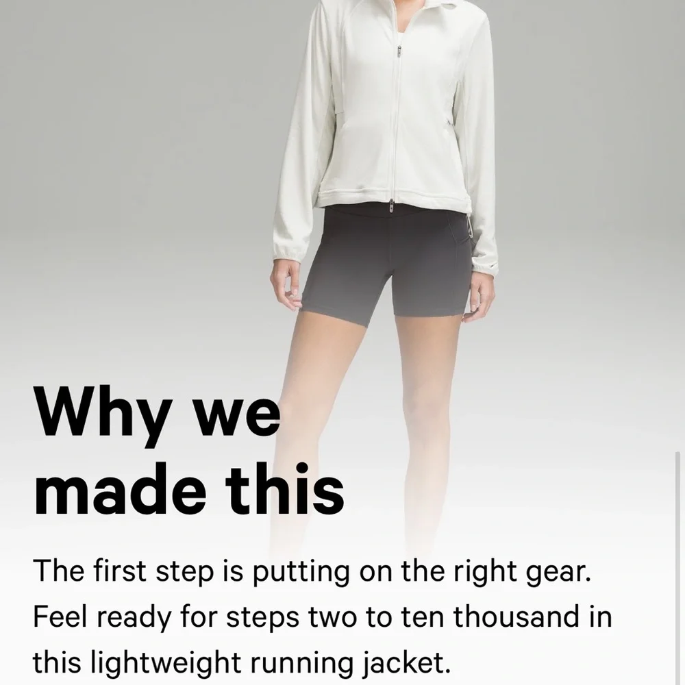 Lululemon Ventilating UV Protection Running Jacket in Bone. EUC